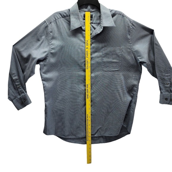 Vintage Dockers Men's Casual Shirt Button Down Size LG Gray Check Hong Kong - Picture 7 of 8